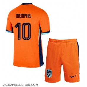 Alankomaat Memphis Depay #10 Kotipaita Lapsille EM-Kisat 2024 Lyhythihainen (+ shortsit)